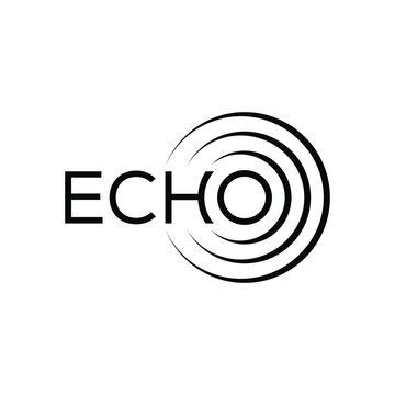 Minimalist text echo logo design, typography echo logo graphic, word mark echo logo symbol vector, circle round icon concept