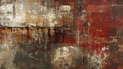 Rusty industrial wall texture with stains, distressed grunge background
