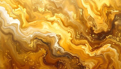 Abstract Fluid Golden Texture with Rippled Marble and Liquid Flow Effects