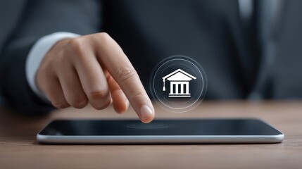 Modern Digital Platform for Interactive Online Learning with Touch Interface and Educational Icon Symbols for E-Learning Experiences