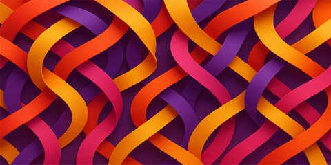 Colorful Ribbons Pattern Illustration