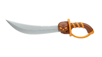 Cartoon Pirate Cutlass with Skull Hilt