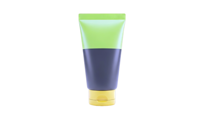 Green and Gray Squeeze Tube with Yellow Flip-Top Cap