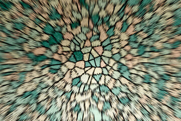 Vibrant abstract tie dye pattern with dynamic green and beige swirls