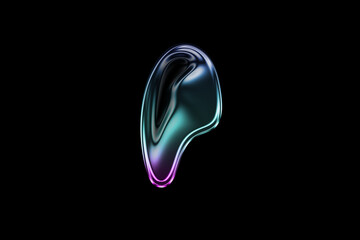 Vibrant liquid shape with colorful gradient effect