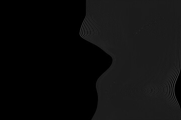 Futuristic human face made of digital waves on black background
