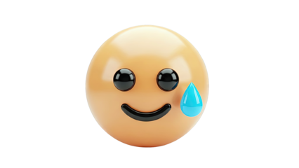 Worried Emoji with Sweat Drop