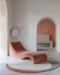Modern Interior Design with Stylish Chaise Lounge and Soft Colors
