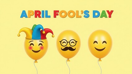 Fototapeta premium April fools day funny jester balloons prankster holiday