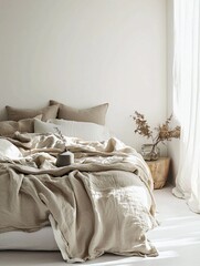 Cozy Minimalist Bedroom with Soft Textiles and Natural Light