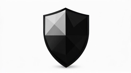 Black and grey shield graphic, polygon design
