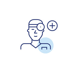 Ear nose throat doctor. New medical appointment. Healthcare access. Pixel perfect, editable stroke vector icon