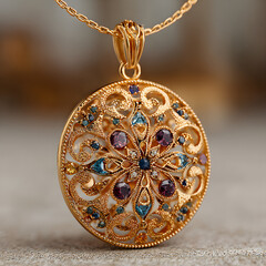 Fototapeta premium Gold necklace accessories accessory pendant.