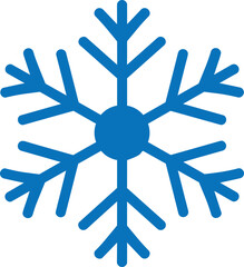 Minimalist Blue Snowflake Icon on White Background - Simple Winter Symbol for Seasonal Holiday Design and Weather Graphics