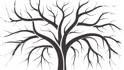 Obraz premium Minimalist black tree branches with twig