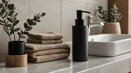 spa still life with towel and candle