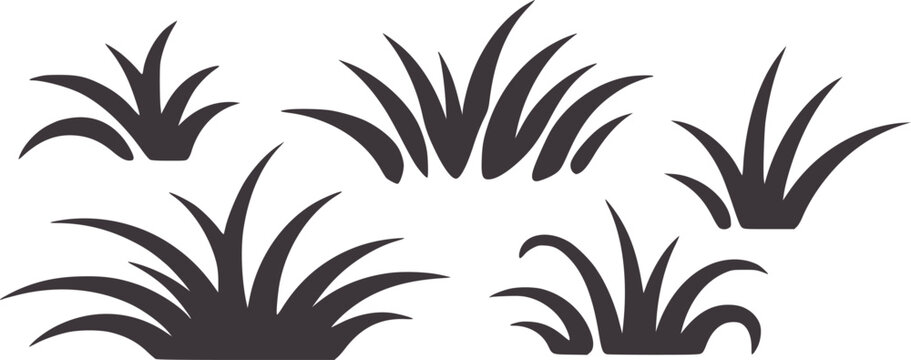 Minimalist black grass tufts