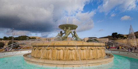 Triton Fountain Valletta old town, Malta
