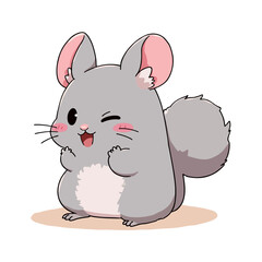Cute Chinchilla Clipart 02