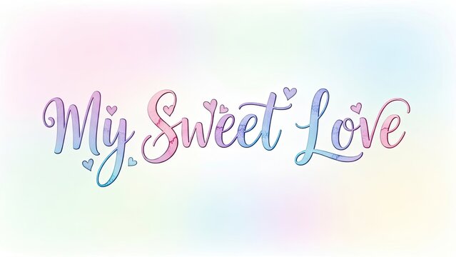 mysweetlovehandwrittencalligraphyoncolorfulbackground