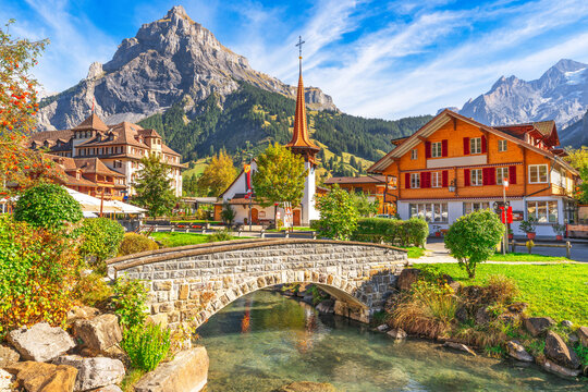 Kandersteg, Switzerland Old Town in the Alps 3347