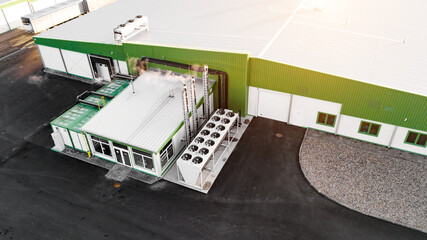 modern plant for growing mushrooms top view