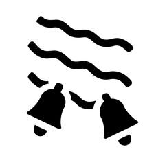 Celebration bells with wavy streamers