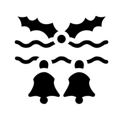 Christmas decoration with holly leaves and bells