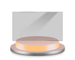 Elegant Tiered 3D Podium with Transparent Glass Display Panel