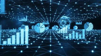 Abstract digital data visualization showing business statistics - Powered by Adobe