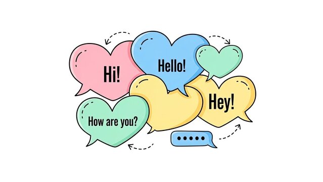 ColorfulHeartSpeechBubblesGreetings