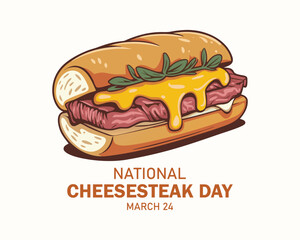 vector graphic of National Cheesesteak Day ideal for National Cheesesteak Day celebration.