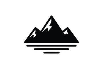 Mountain Range Silhouette Illustration &ndash; Minimalist Black Peaks Vector for Outdoor Adventure, Nature, and Travel Branding