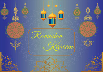 Ramadan Kareem art greetings with tamzam text