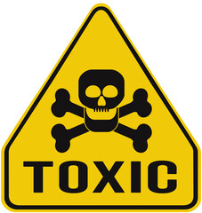ssign in yellow color that says : toxic