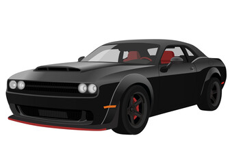 Naklejka premium Black Modern muscle sport car
