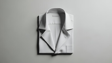 Pristine lapel shirt elegantly folded on a minimalistic background