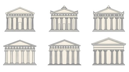 Six Different Styles of Ancient Greek Temple Facades with Columns ancient greece