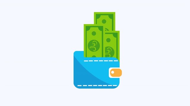 Blue wallet with green money of saudi arabian riyal sticking out, perfect for finance, savings, budgeting concepts in a vibrant and eyecatching way.
