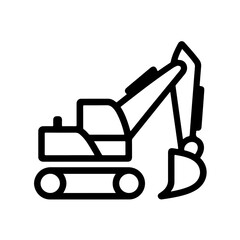 Fototapeta premium excavator as a simple single icon logo vector svg illustration, isolated on transparent background 
