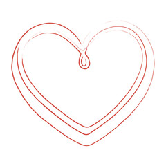 Minimal Valentine Heart Outline Line Art