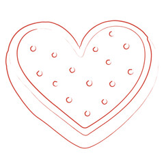 Valentine Heart With Polka Dots Line Art