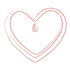 Valentine Hanging Heart Line Art Illustration