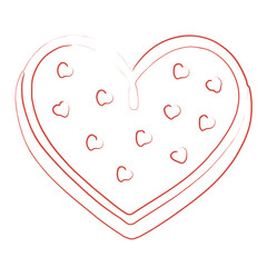 Valentine Heart Pattern Hand Drawn Line Art