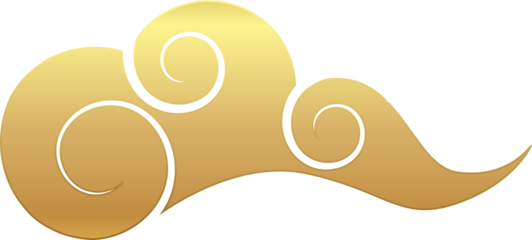 Golden Swirl Chinese Cloud Decorative