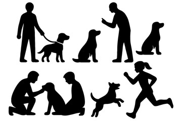 Dog Training silhouettes vector,
Silhouette Vector of Dog Training &ndash; Leash, Commands & Walking