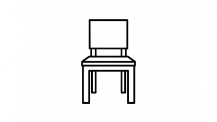 Empty chair icon drawn with simple flat lines, centered composition.