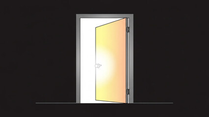 Open door icon with light gradient inside, hope symbolism.