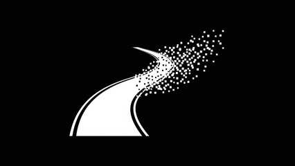 Footpath icon fading into empty space, symbolic disappearance.