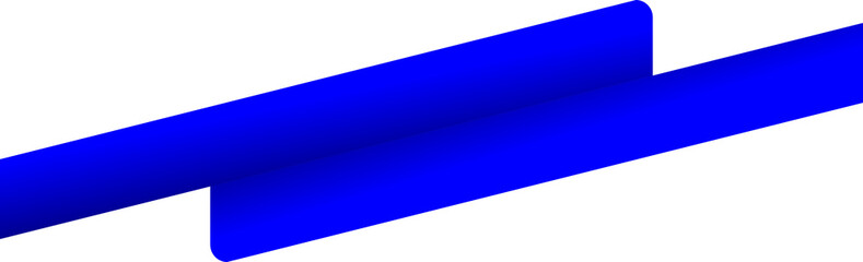 Modern blue diagonal layered ribbon header with rounded corners for website banner, presentation header